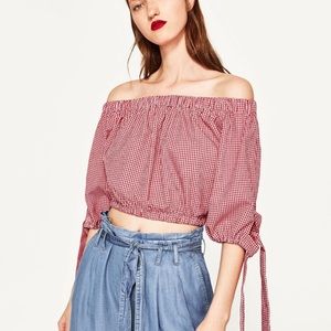 Zara Gingham Top
